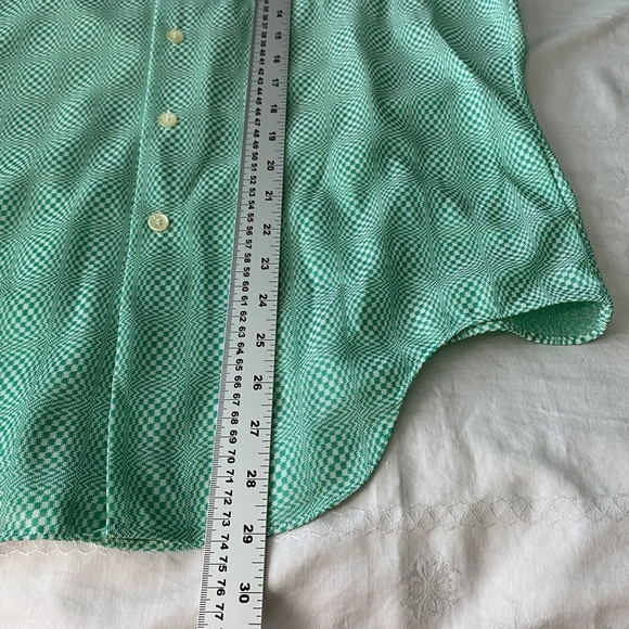 Vintage BVD Men's Peppermint Green Psychedelic Print Button Up LS Shirt Size 16 - Picture 11 of 13